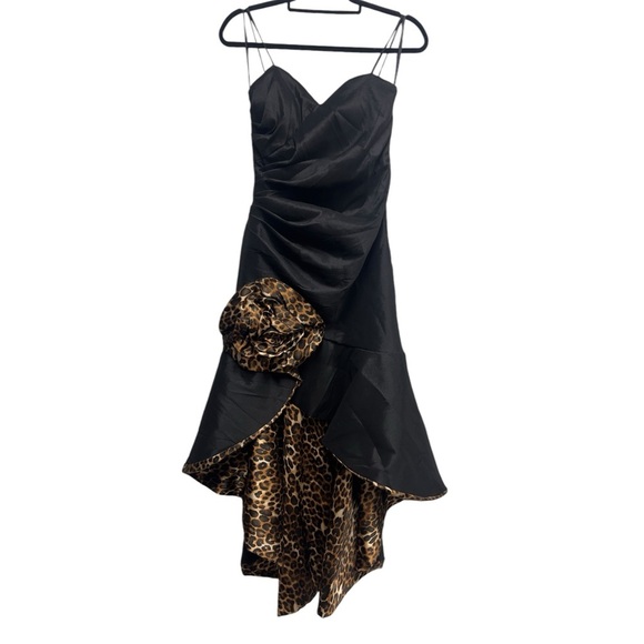 Juno Collection 90s Y2K Leopard Print Ruched Formal Prom Party Dress - Picture 10 of 11
